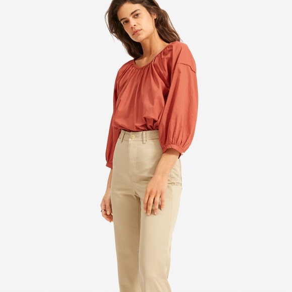 COPY - Everlane Lightweight Cotton Straight-Leg Cropped (tan/khaki colour, size… - Picture 2 of 7